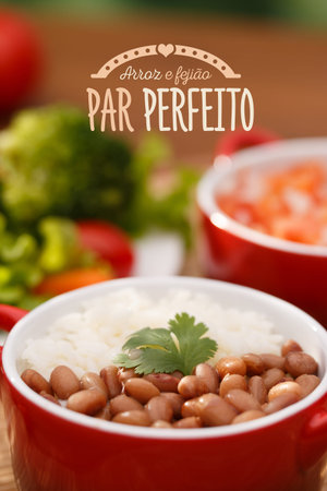 Typical dish of Brazil, rice and beansの写真素材