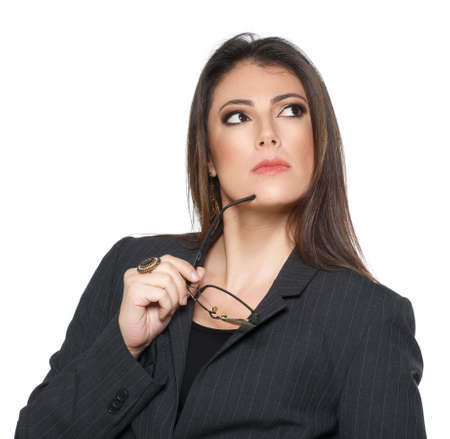 Business woman posing on white backgroundの写真素材