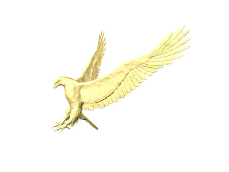 Isolated sand eagle in attack postureの写真素材