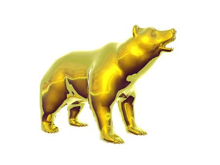 Isolated golden bearの写真素材
