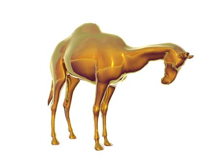 Isolated golden camelの写真素材