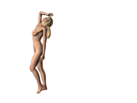 Illustrated female nudeの写真素材