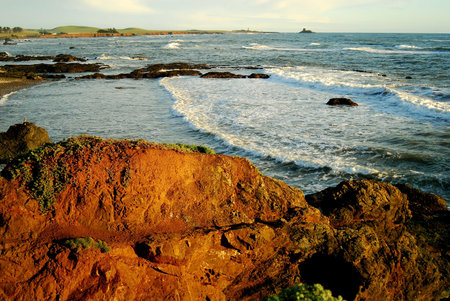 Evening along pacific coastの写真素材