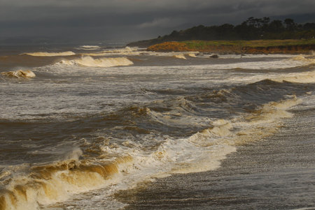 Evening along pacific coast