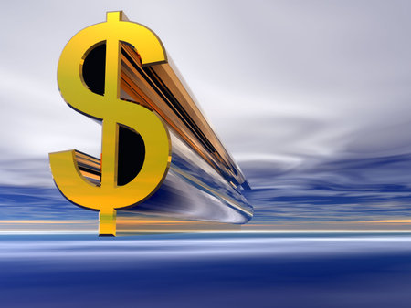 3D text illustration of the dollar symbolの写真素材