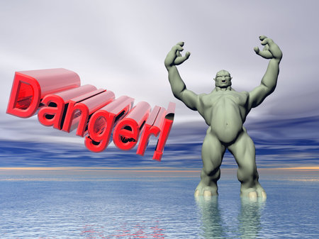 3D illustrated trollの写真素材