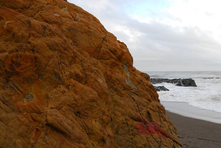 Pacific ocean coastal rocksの写真素材