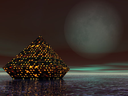 3D render of a city in the distant futureの写真素材