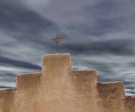 Detail of Spanish mission San Xavier del Bac started in 1692 by Spanish missionaries in the Americasの写真素材