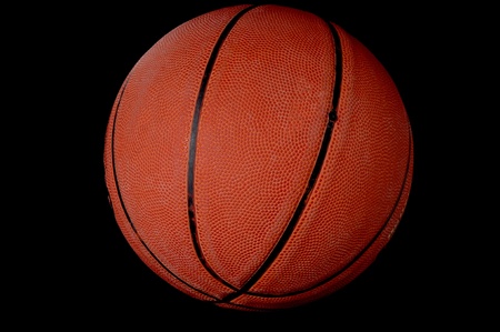 Closeup of a Basketball isolated over balckの写真素材