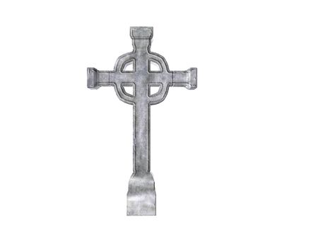 Rendered stone cross or crucifix celtic versionの写真素材