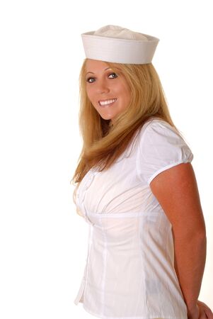 Isolated lovely and sexy young blond girlの写真素材