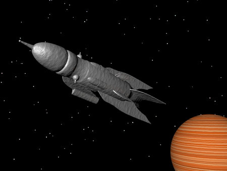 An Illustration of a deep space spaceship
