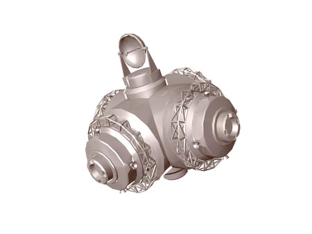 3D illustration of a silver satellite isolated over white