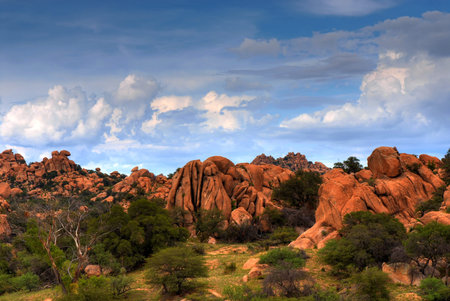 Stormy weather in Texas Canyon in Southeast Arizonaの写真素材