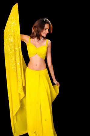 Isolated lovely and sexy young Indian girlの写真素材