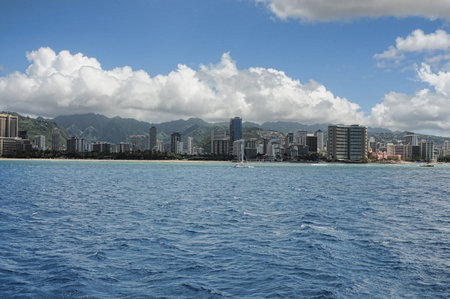 Sailboat in Honolulu Hawaii USAの写真素材