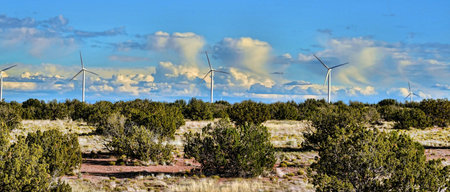 Group of windmills for electric power production ecological 