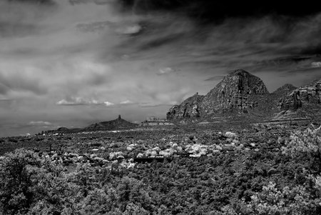 Black and white image of Sedona Arizonaの写真素材
