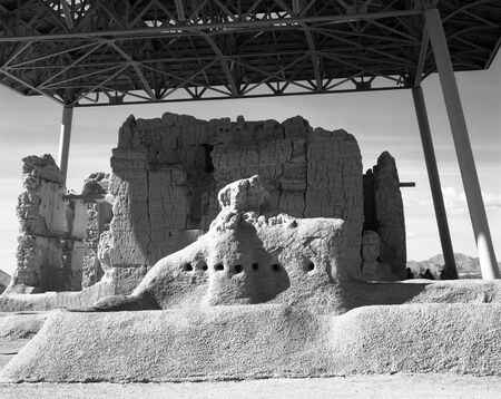 Casa Grande Ruins National Monument of the Hohokam Indians in Arizona USAのeditorial素材