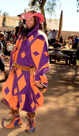Phoenix, Arizona, United States, February 14 2016 Participants attending Arizona Renaissance Festival dressed in period costume.のeditorial素材