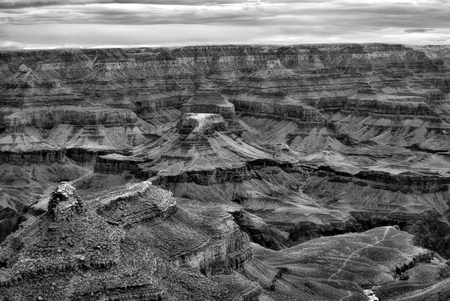 Infrared Black and white late afternoon in the Grand Canyon Arizonaの写真素材