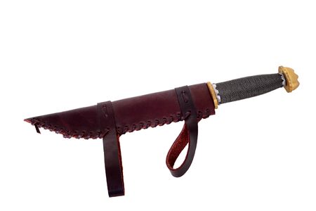 Seax or scramasax or scramaseax isolated on a whitebackgroundの写真素材