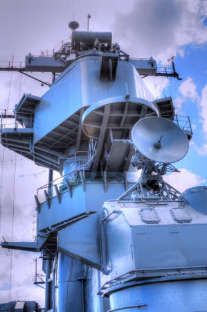 USS Missouri - decommissioned battleship USA in Pearl Harbor Hawaii Conning towerの写真素材