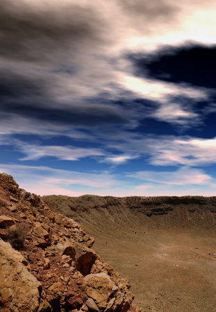 Meteor Crater impact in Arizona USA 50000 years agoの写真素材