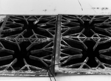Old abandonded gas stove top outside weathering