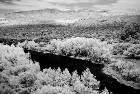 Verde river valley and distant mountains Infrared