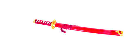 Red Samurai Sword Isolated over a white backgroundの写真素材