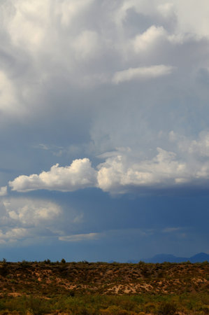 Storm clouds forming over the Sonora desert in central Arizona USAの写真素材
