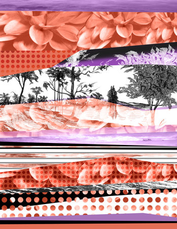 flower and landscape patchwork