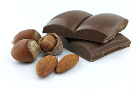 chocolate with nutsの写真素材