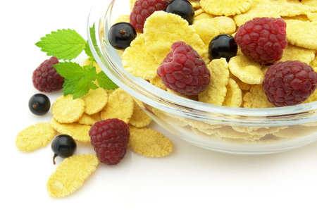 Corn flakes with fruits