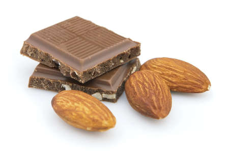Chocolate with almondsの写真素材