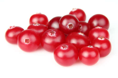 Heap of cranberry on a white backgroundの写真素材
