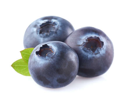 Blueberry with leafの写真素材