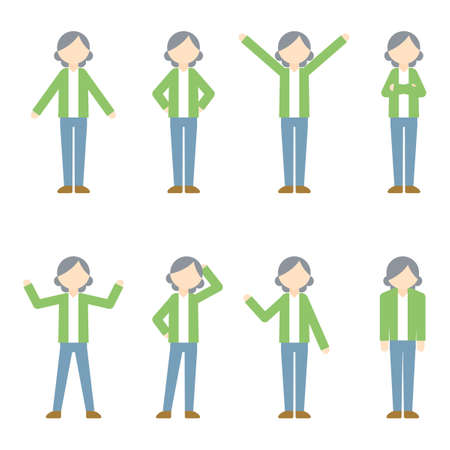 Flat Icon Person Grandmother Womanのイラスト素材