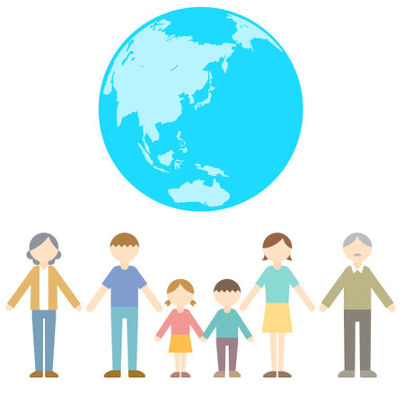 Flat Icon Person Family Ecoのイラスト素材