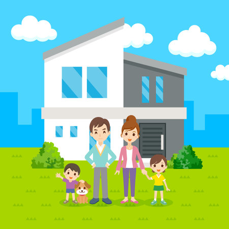 Family My Home Gatheringのイラスト素材