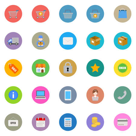 E-commerce shopping icon setのイラスト素材