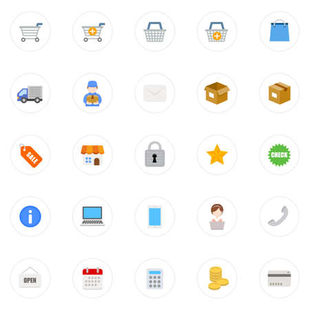 E-commerce shopping icon setのイラスト素材