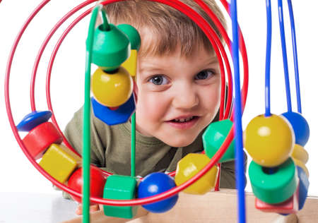 pretty baby with color educational toyの写真素材