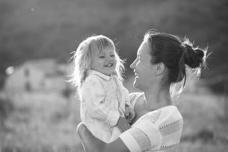 Portrait  mother and daughterの写真素材