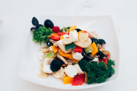 Luxury food on wedding table. Cateringの写真素材