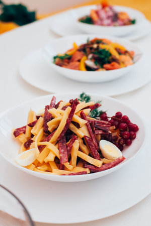 Luxury food on wedding table. Catering