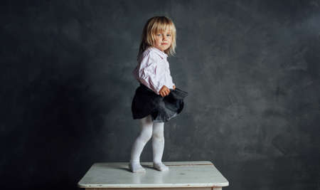 Beautiful little ballerina dancerの写真素材