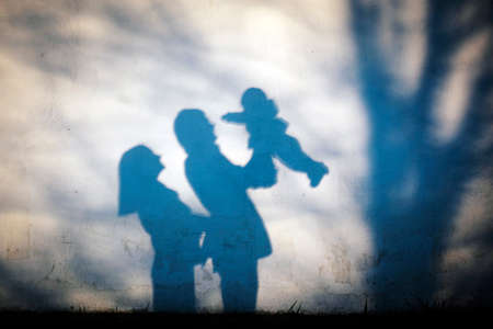 shadow family portraitの写真素材